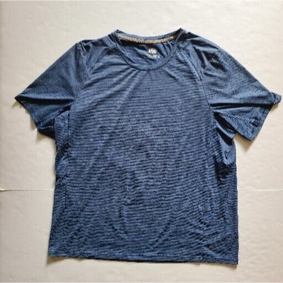 REI CO OP SZ L Short Sleeve T Shirt Mens Blue Performance Hiking Outdoor - Picture 1 of 6